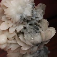 Load image into Gallery viewer, Chinese Soapstone Carving – Hand-Carved Floral Sculpture, Oriental Style. B12514