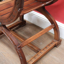 Load image into Gallery viewer, x SOLD Antique French Curule Savonarola Monk Chair with Carved Lion Masks. B12925