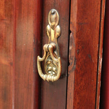 Load image into Gallery viewer, Antique English Mahogany Corner Medicine Cabinet with Brass Handle – Ready to Hang. B12501