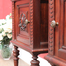 Load image into Gallery viewer, x SOLD Antique French Walnut Marble Top Bedside Cabinets True Pair. B12929