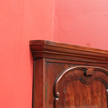 Load image into Gallery viewer, Antique English Mahogany Corner Medicine Cabinet with Brass Handle – Ready to Hang. B12501