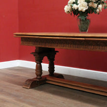 Load image into Gallery viewer, x SOLD Antique French Oak Parquetry Top Dining Table with Extension Leaves. B12491