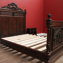 Load image into Gallery viewer, x SOLD Antique Brittany Double Bed – Carved French Timber, Complete with Slats. B12421