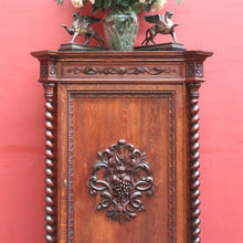 Load image into Gallery viewer, Antique French Oak Hall Cabinet Barley Twist Columns Single Door. B12915