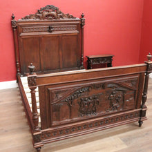 Load image into Gallery viewer, x SOLD Antique Brittany Double Bed – Carved French Timber, Complete with Slats. B12421