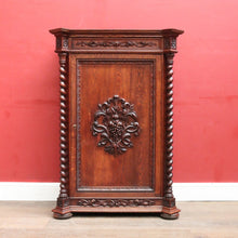 Load image into Gallery viewer, Antique French Oak Hall Cabinet Barley Twist Columns Single Door. B12915