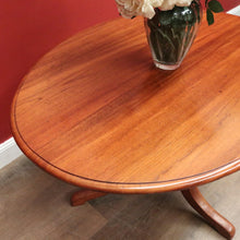 Load image into Gallery viewer, Antique Australian Cedar Oval Tilt-Top Wine Table with Tri-Leg Base. B12520