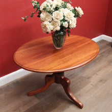 Load image into Gallery viewer, Antique Australian Cedar Oval Tilt-Top Wine Table with Tri-Leg Base. B12520