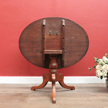 Load image into Gallery viewer, Antique Australian Cedar Oval Tilt-Top Wine Table with Tri-Leg Base. B12520