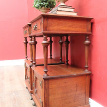 Load image into Gallery viewer, x SOLD Pair antique French oak bedside cabinets with marble tops and gilt mounts. B12941