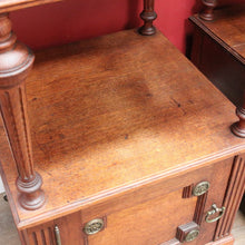 Load image into Gallery viewer, x SOLD Pair antique French oak bedside cabinets with marble tops and gilt mounts. B12941