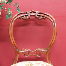 Load image into Gallery viewer, x SOLD Pair of antique English mahogany balloon back chairs with carved detail. B12939