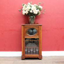 Load image into Gallery viewer, English antique rosewood music cabinet with satinwood inlay and castors. B12940