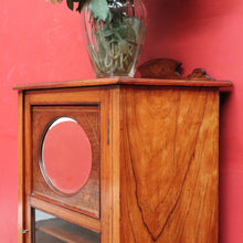 Load image into Gallery viewer, English antique rosewood music cabinet with satinwood inlay and castors. B12940