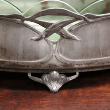 Load image into Gallery viewer, x SOLD French Art Nouveau Uranium Glass Bowl with Silver Metal Floral Base. B12289