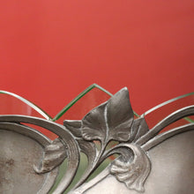 Load image into Gallery viewer, x SOLD French Art Nouveau Uranium Glass Bowl with Silver Metal Floral Base. B12289