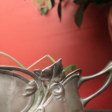 Load image into Gallery viewer, x SOLD French Art Nouveau Uranium Glass Bowl with Silver Metal Floral Base. B12289