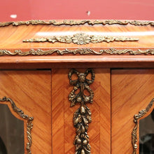 Load image into Gallery viewer, French Louis XVth Style Walnut & Marquetry Inlaid Two-Door Display Vitrine, or China Display Cabinet.B11957