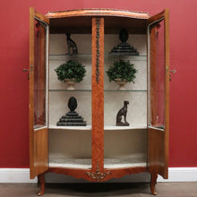 Load image into Gallery viewer, French Louis XVth Style Walnut & Marquetry Inlaid Two-Door Display Vitrine, or China Display Cabinet.B11957