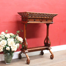 Load image into Gallery viewer, Chinese Chippendale style plant stand with fretwork and carved detail. B12937