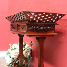 Load image into Gallery viewer, Chinese Chippendale style plant stand with fretwork and carved detail. B12937