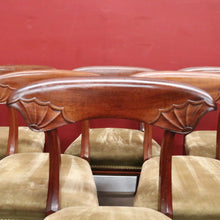 Load image into Gallery viewer, x SOLD Set of 6 Antique English Mahogany and Olive Velvet Dining or Kitchen Chairs, circa 1860 B12061