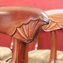 Load image into Gallery viewer, x SOLD Set of 6 Antique English Mahogany and Olive Velvet Dining or Kitchen Chairs, circa 1860 B12061