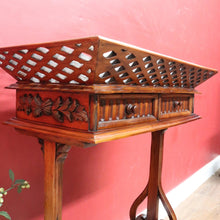Load image into Gallery viewer, Chinese Chippendale style plant stand with fretwork and carved detail. B12937