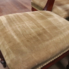Load image into Gallery viewer, x SOLD Set of 6 Antique English Mahogany and Olive Velvet Dining or Kitchen Chairs, circa 1860 B12061