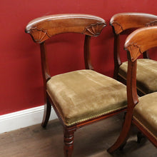 Load image into Gallery viewer, x SOLD Set of 6 Antique English Mahogany and Olive Velvet Dining or Kitchen Chairs, circa 1860 B12061