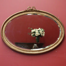 Load image into Gallery viewer, x SOLD Vintage French Gilt Bevelled Edge Oval Wall Mirror with Ribbon Bow to the top. B12062