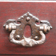 Load image into Gallery viewer, x SOLD Antique English mahogany sideboard with drawers cupboards and iron hardware. B12936