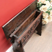 Load image into Gallery viewer, x SOLD Brittany, France. Antique French Milk Stool Carved Portraits & Lift-Top Seat. B12263
