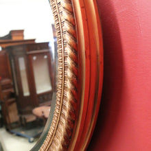 Load image into Gallery viewer, x SOLD Vintage French Gilt Bevelled Edge Oval Wall Mirror with Ribbon Bow to the top. B12062