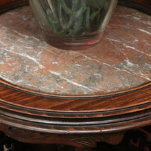Load image into Gallery viewer, x SOLD Antique French Walnut & Marble Revolving Bookcase Table with Pedestal Base. B12262