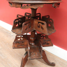 Load image into Gallery viewer, x SOLD Antique French Walnut & Marble Revolving Bookcase Table with Pedestal Base. B12262