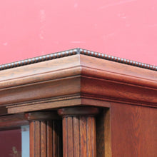 Load image into Gallery viewer, French antique oak display cabinet with carved detail and glass shelves. B12935