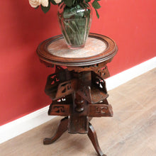 Load image into Gallery viewer, x SOLD Antique French Walnut & Marble Revolving Bookcase Table with Pedestal Base. B12262