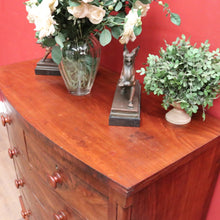 Load image into Gallery viewer, Antique English Mahogany Chest of Drawers with Flame Mahogany Drawer Fronts. B12063