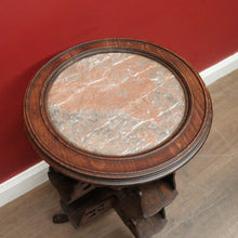 Load image into Gallery viewer, x SOLD Antique French Walnut & Marble Revolving Bookcase Table with Pedestal Base. B12262