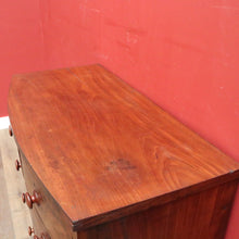 Load image into Gallery viewer, Antique English Mahogany Chest of Drawers with Flame Mahogany Drawer Fronts. B12063