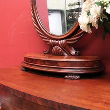 Load image into Gallery viewer, Antique English Mahogany and Flame Mahogany Chest of Drawers Toilet Mirror. B12065