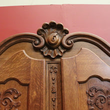 Load image into Gallery viewer, x SOLD Antique French Oak Breakfront Wardrobe, Four-Door with Carved Detail & Storage. B12307