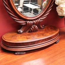Load image into Gallery viewer, Antique English Mahogany and Flame Mahogany Chest of Drawers Toilet Mirror. B12065