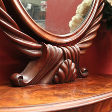 Load image into Gallery viewer, Antique English Mahogany and Flame Mahogany Chest of Drawers Toilet Mirror. B12065