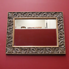 Load image into Gallery viewer, Vintage Rectangular Wall Mirror with Large Gilt Leaf-shaped Scroll Work Frame. B12068