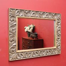 Load image into Gallery viewer, Vintage Rectangular Wall Mirror with Large Gilt Leaf-shaped Scroll Work Frame. B12068