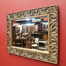 Load image into Gallery viewer, Vintage Rectangular Wall Mirror with Large Gilt Leaf-shaped Scroll Work Frame. B12068