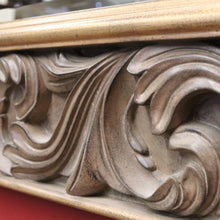 Load image into Gallery viewer, Vintage Rectangular Wall Mirror with Large Gilt Leaf-shaped Scroll Work Frame. B12068