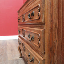 Load image into Gallery viewer, x SOLD Antique French oak writing bureau with carved detail and drop front. B12768